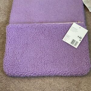 NWT Noted by Post-It Laptop Zip Top Pouch Lilac/Purple 3M Fuzzy 10 in x 15 in
